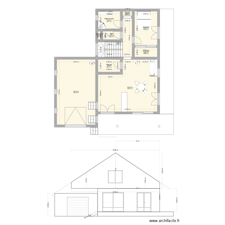 Maison_1. Plan de 15 pièces et 179 m2