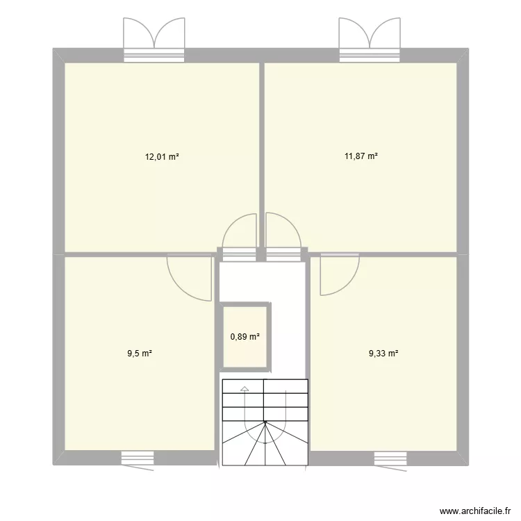 appart quend. Plan de 5  et 44 m²