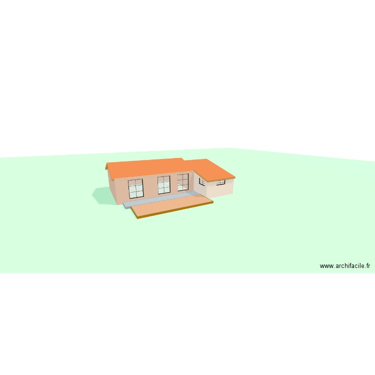 Vue 3D Général. Plan de 4 pièces et 94 m2