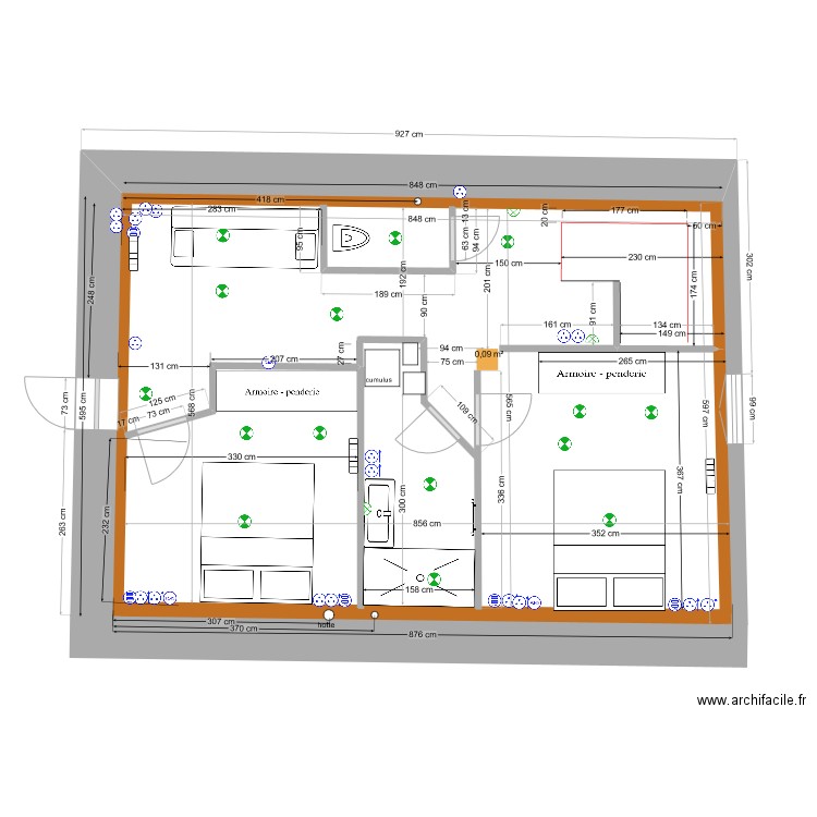 électricité étage bonnes côtes2. Plan de 0 pièce et 0 m2