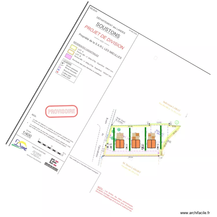 Soustons terrain 2. Plan de 