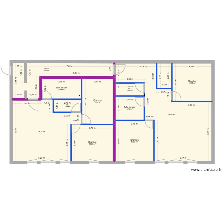 Fitilieu. Plan de 11 pièces et 152 m2