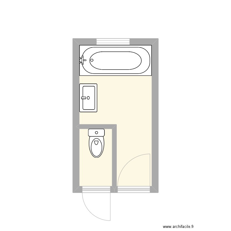 DONGAR. Plan de 2 pièces et 6 m2