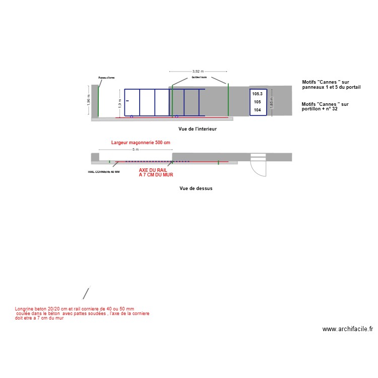 plan pose rail 26. Plan de 0 pièce et 0 m2