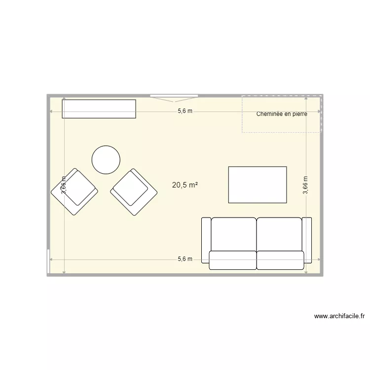 SALON. Plan de 1 et 21 m² SALON. Plan de 1 et 21 m²