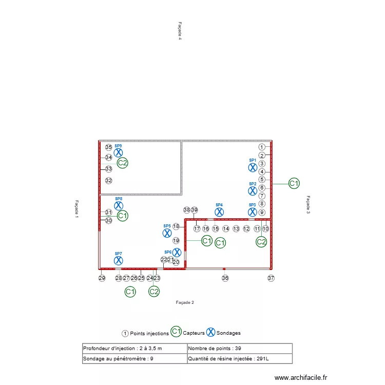 VERON. Plan de 3  et 46 m²