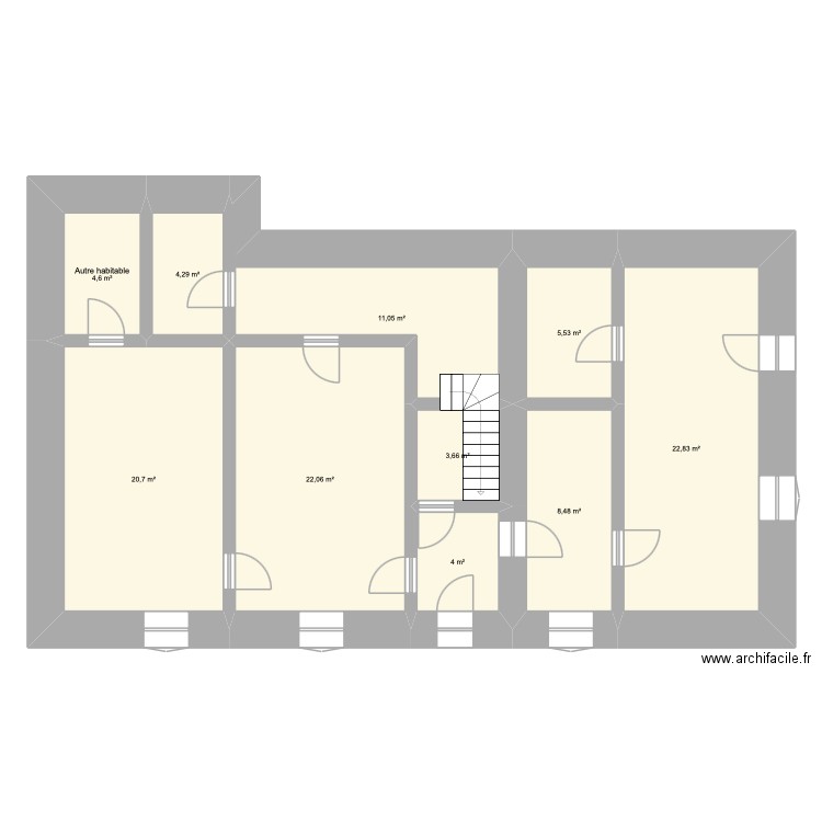 maison 1. Plan de 10 pièces et 107 m2