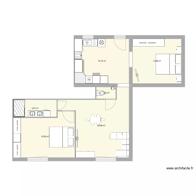 appartement 4 bis. Plan de 