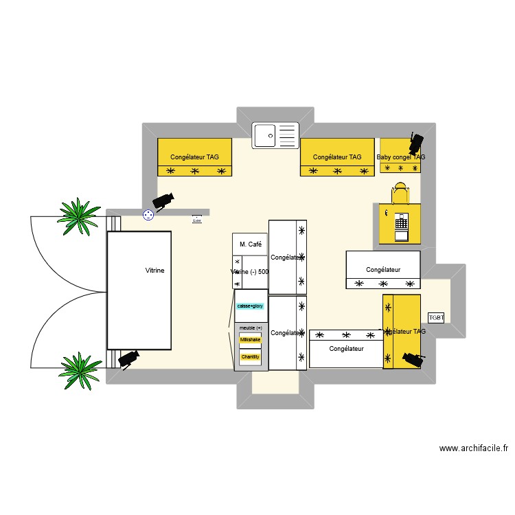 Evian. Plan de 1 pièce et 22 m2