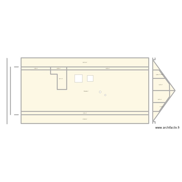 etage vierge JG. Plan de 13 pièces et 179 m2