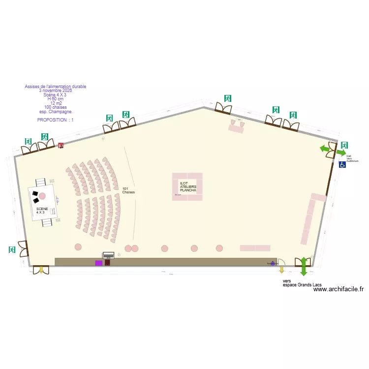 Assises de l'alimentation durable 3 novembre 2026 espace champagne prop 1. Plan de 1 Pièce et 584 m² Assises de l'alimentation durable 3 novembre 2026 espace champagne prop 1. Plan de 1 Pièce et 584 m²