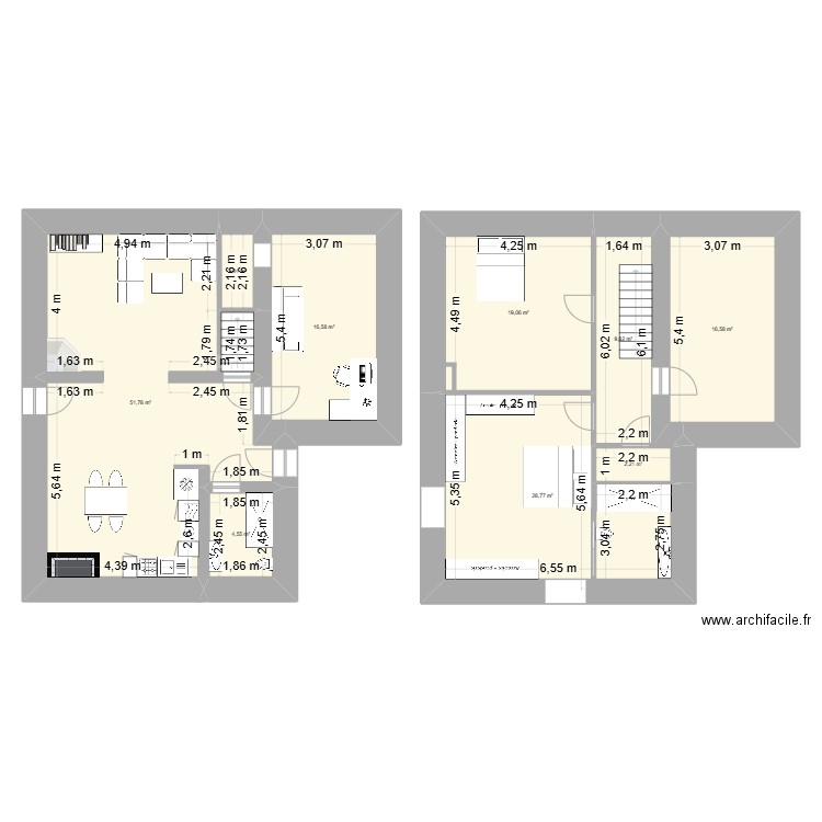 RDC. Plan de 9 pièces et 151 m2