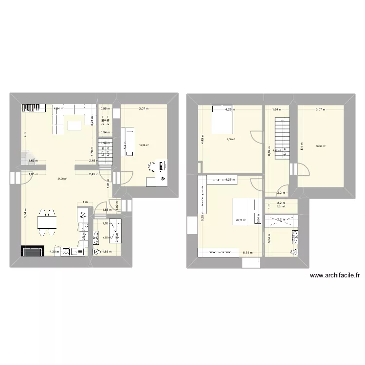 RDC. Plan de 9 pièces et 151 m²