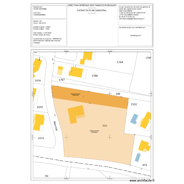 bessede. Plan de 0 pièce et 0 m2