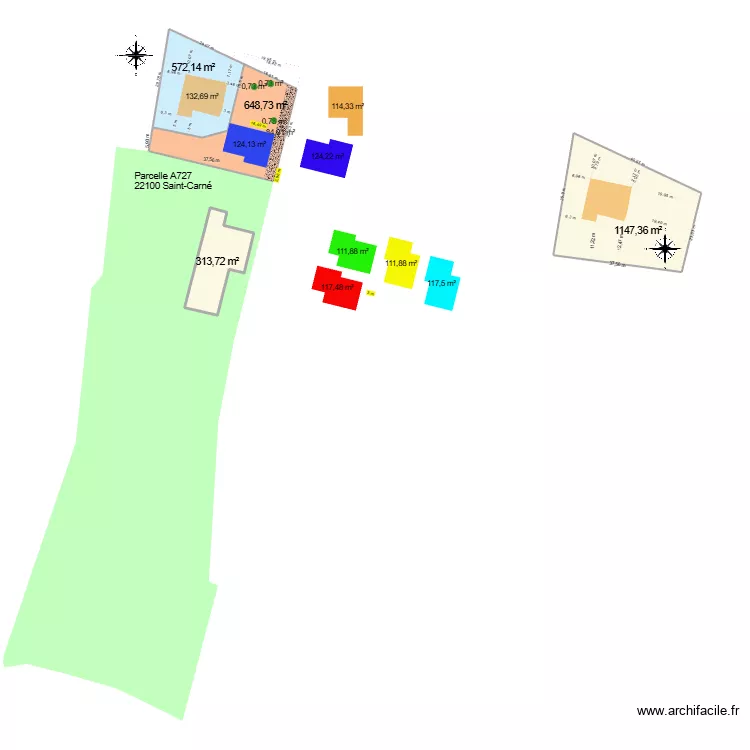 Cadastre V2.1.1. Plan de 4  et 2682 m²