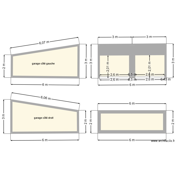 plan de coupe 0. Plan de 4 pièces et 47 m2
