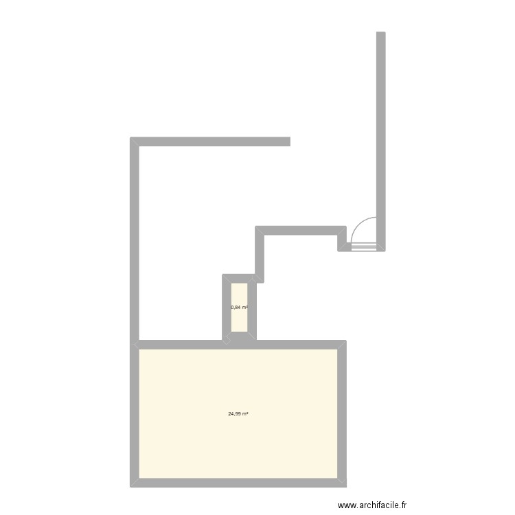 123^pp. Plan de 2 pièces et 26 m2