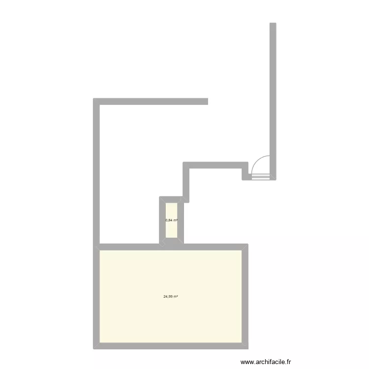 123^pp. Plan de 2 pièces et 26 m²