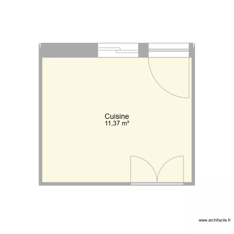 cuisine réelle. Plan de 1 et 11 m² cuisine réelle. Plan de 1 et 11 m²