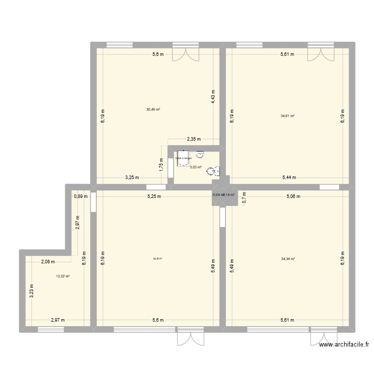 Médiathéque éphémère 0-3 ans groupe 1. Plan de 8 pièces et 149 m2