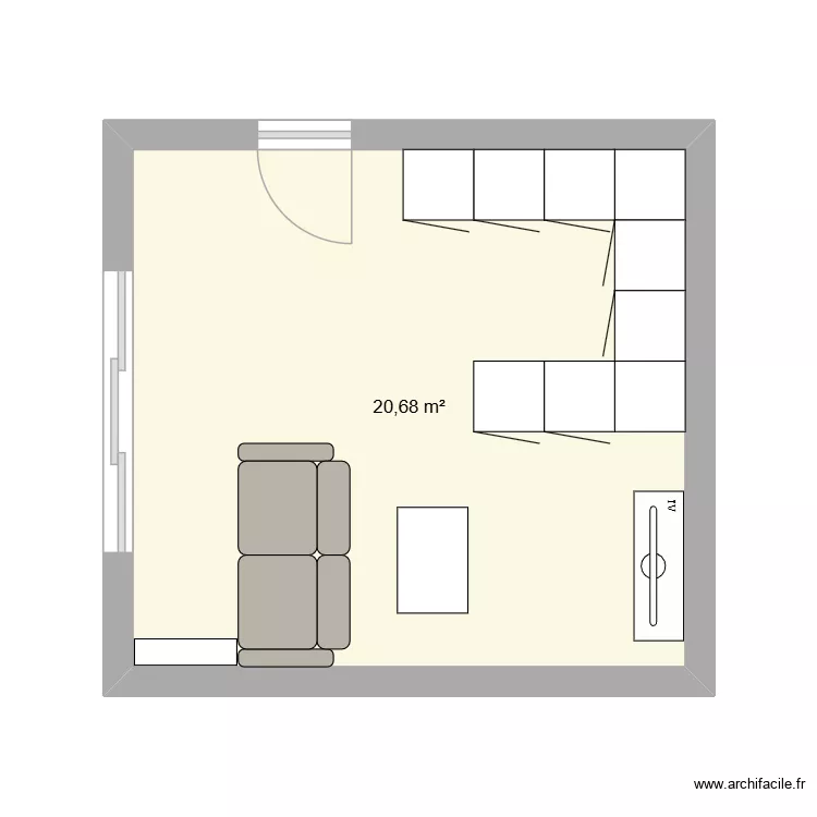 plan Gugus. Plan de 1 Pièce et 21 m² plan Gugus. Plan de 1 Pièce et 21 m²