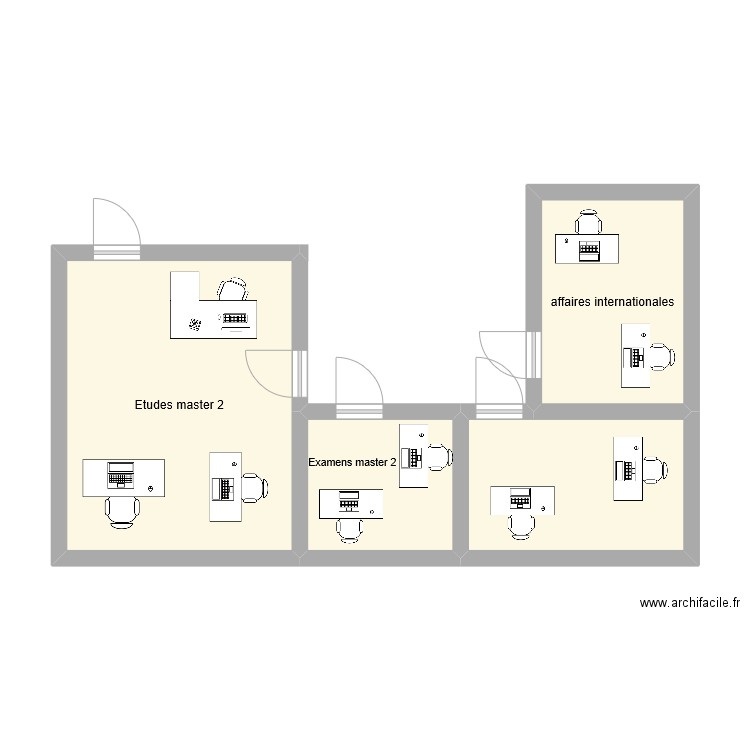 Exam / Etude Master. Plan de 4 pièces et 41 m2