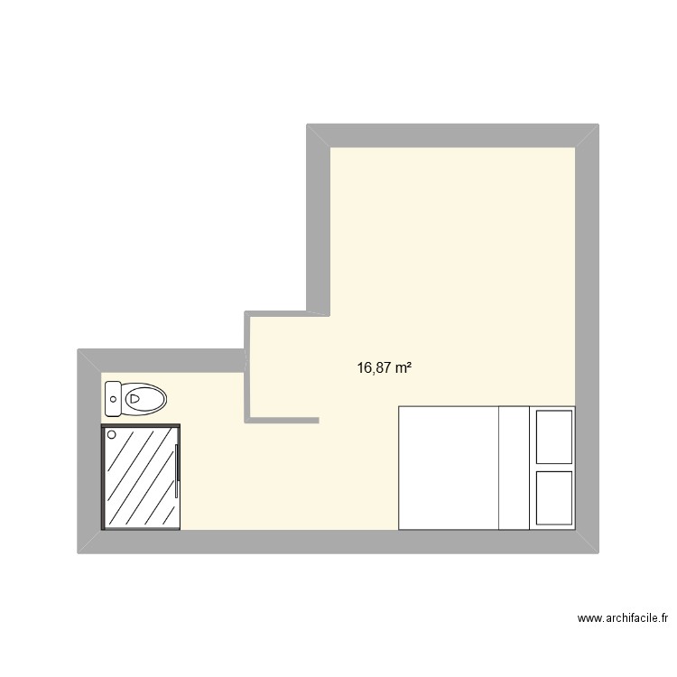 59 AVRON. Plan de 1 pièce et 17 m2