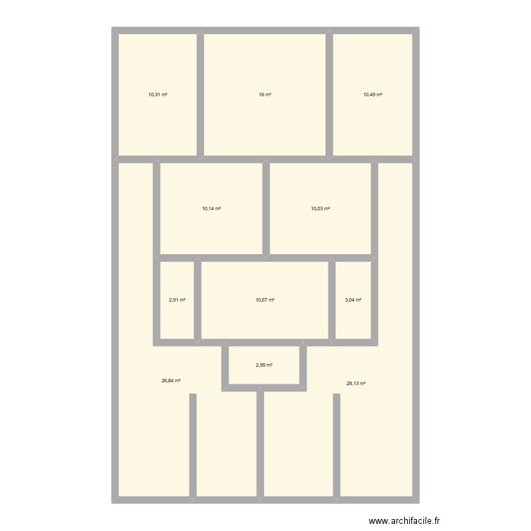 145 2 APPRT V6. Plan de 11 pièces et 132 m2