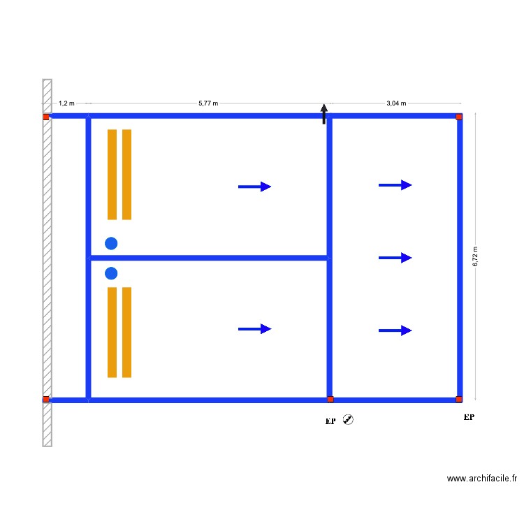 Thomas CASCAIS. Plan de 2 pièces et 36 m2