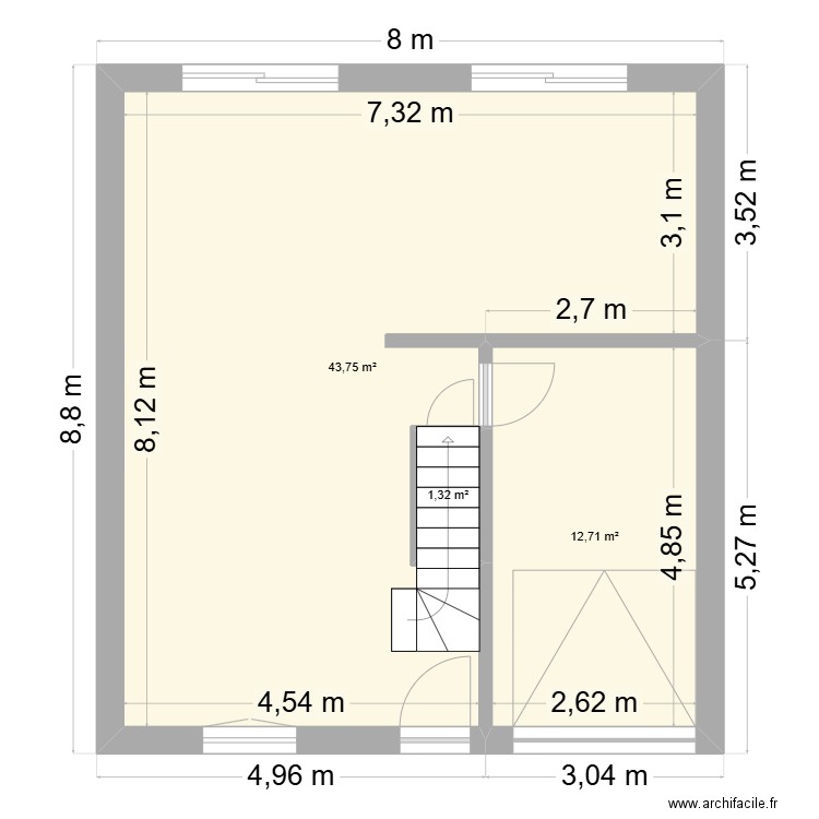 modela maulette . Plan de 7 pièces et 98 m2