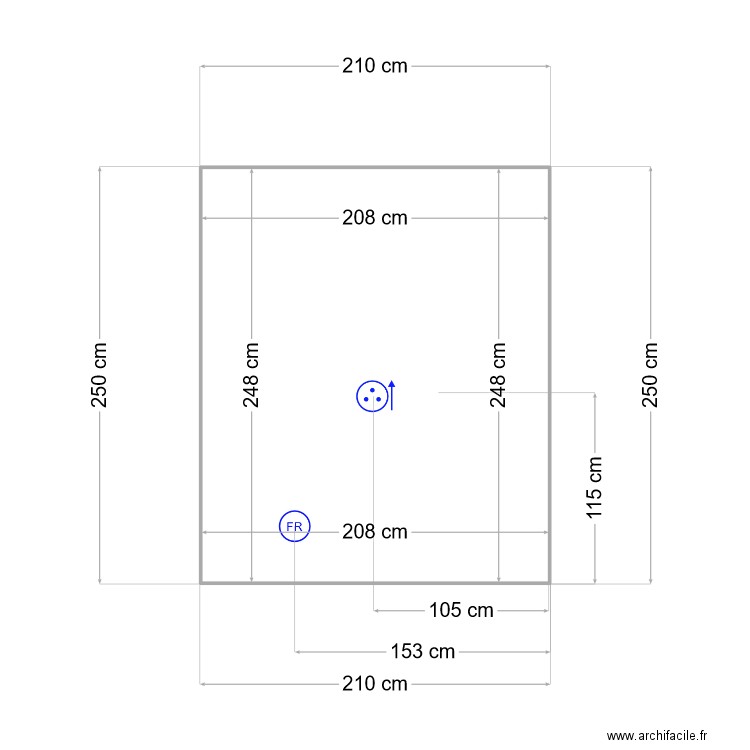 plan de travail  cote frigo. Plan de 1 pièce et 5 m2