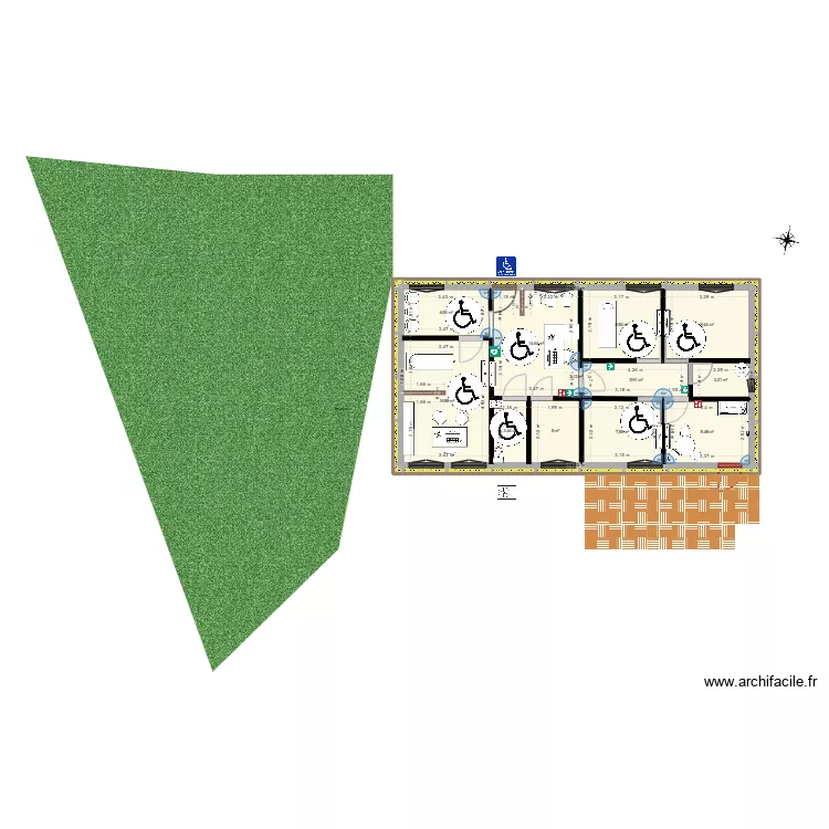 maison m&eacute;dicale d&eacute;finitif AVEC BARDAGE SS OUVERTURE. Plan de 12  et 201 m²