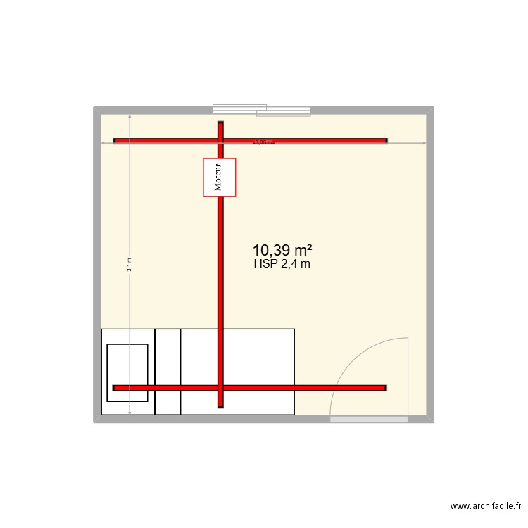 BATARD 65. Plan de 1 pièce et 10 m2