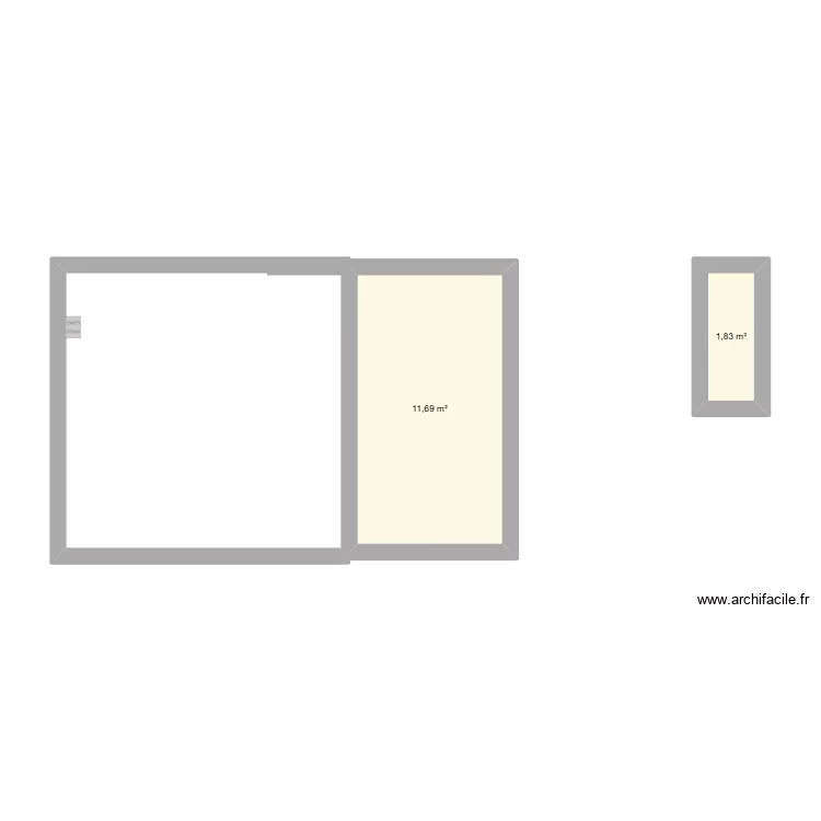 carport. Plan de 2  et 14 m²