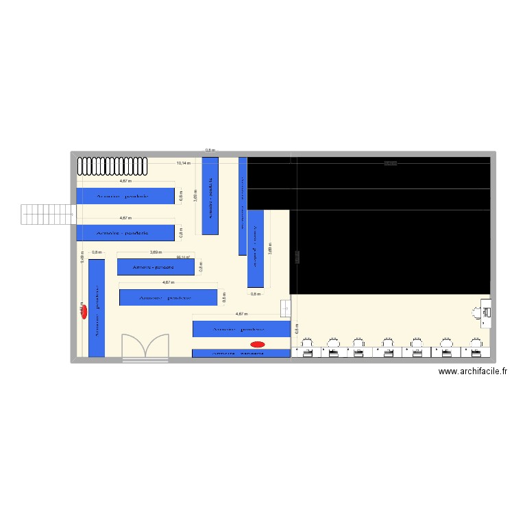piste st juery. Plan de 2 pièces et 186 m2
