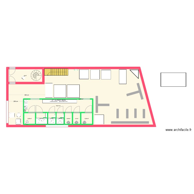 PROJET SPORT. Plan de 10 pièces et 165 m2