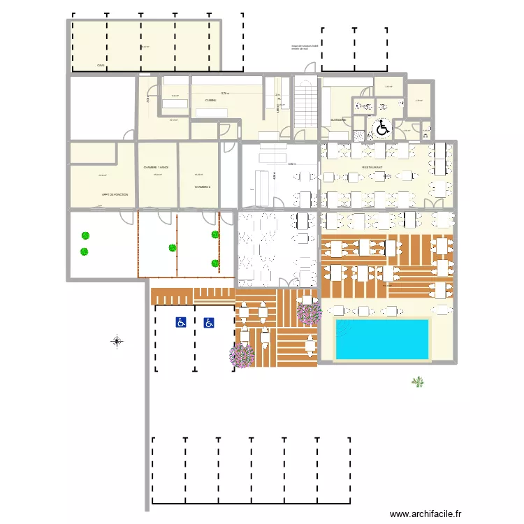 REZ DE CHAUSSEE. Plan de 15 pièces et 363 m² REZ DE CHAUSSEE. Plan de 15 pièces et 363 m²