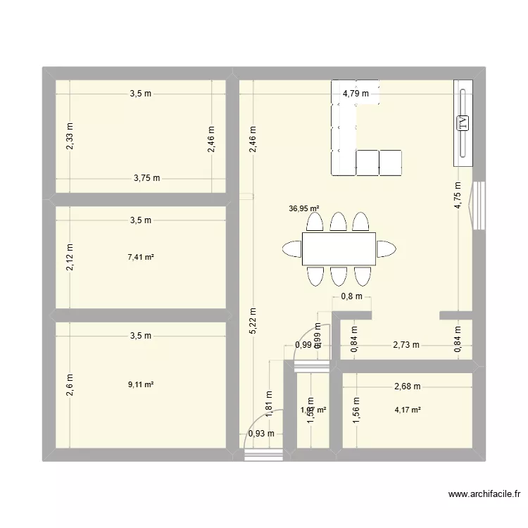 Maison. Plan de 5 et 59 m² Maison. Plan de 5 et 59 m²
