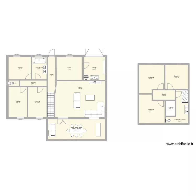 Maison Coli. Plan de 18  et 179 m²