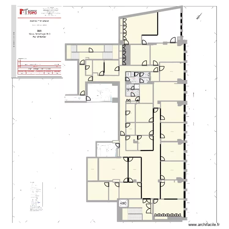 Bureau SMA R+3 version 2. Plan de 124 Pièces et 656 m² Bureau SMA R+3 version 2. Plan de 124 Pièces et 656 m²
