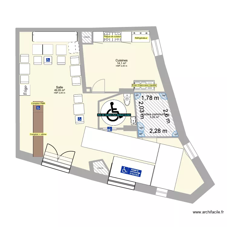 Boulangerie SEKKAL projet. Plan de 5 et 69 m² Boulangerie SEKKAL projet. Plan de 5 et 69 m²