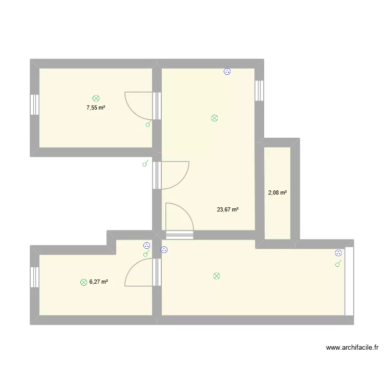 garage. Plan de 4  et 40 m²