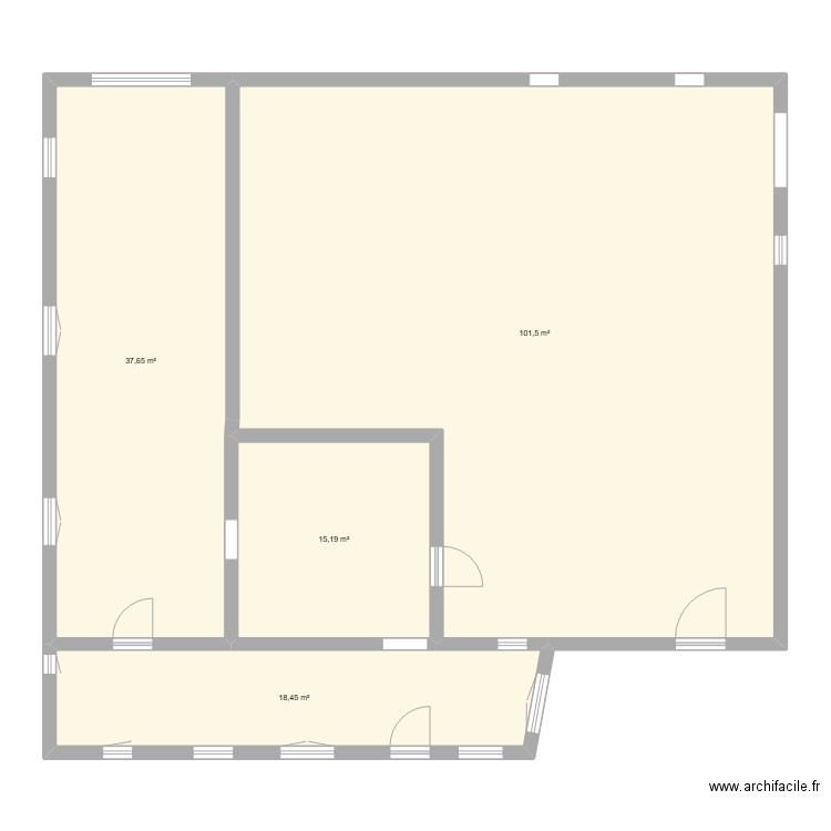 PLAN NU. Plan de 4 pièces et 173 m2