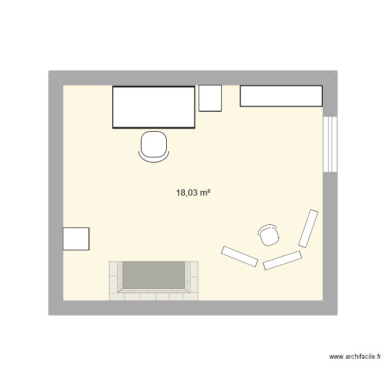 DaVinci. Plan de 1 pièce et 18 m2