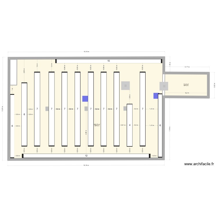 Sous sol Gu&eacute;ret. Plan de 0 pièce et 0 m2
