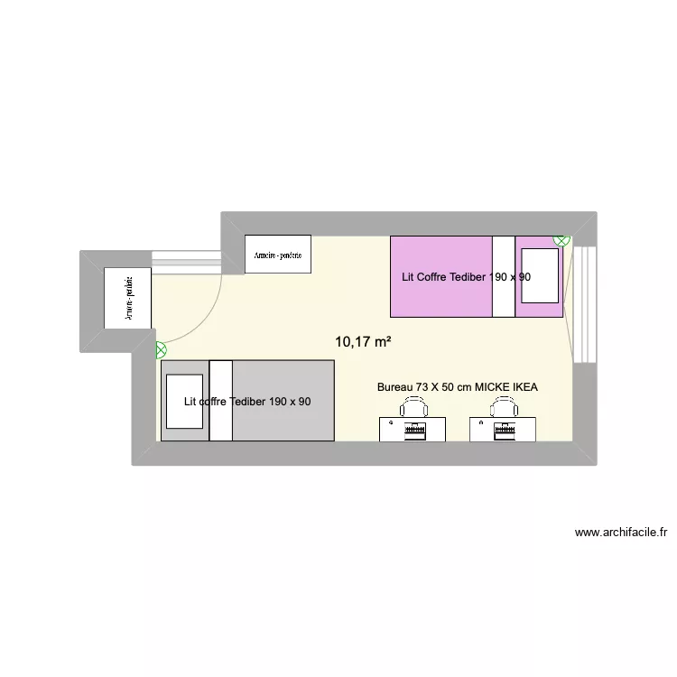 chambre jumeaux. Plan de chambre jumeaux. Plan de