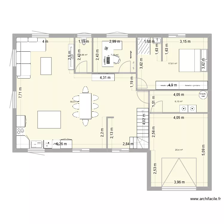 maison la capelle. Plan de 6  et 111 m²