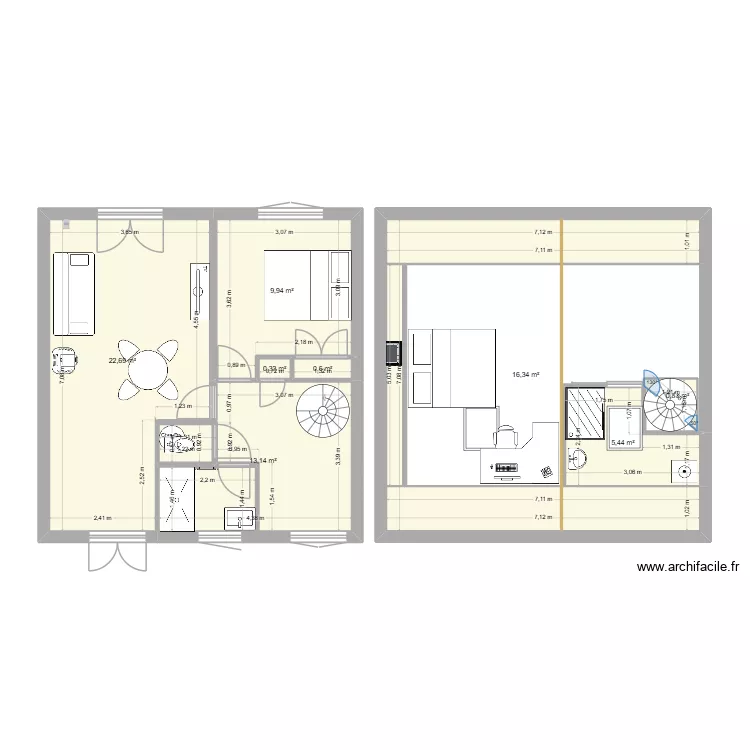 Maison 12 Place du 18 Juin 1940. Plan de 8  et 69 m²
