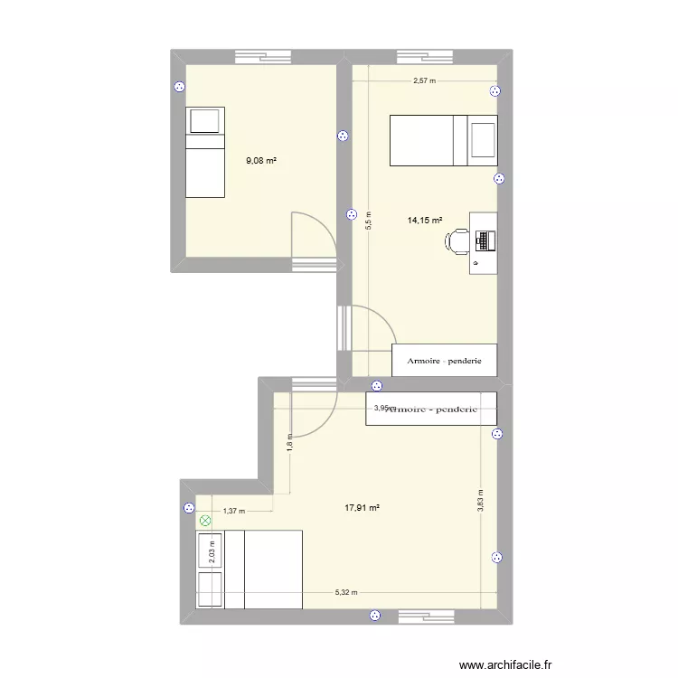 3 CHAMBRE SMK. Plan de 3 et 41 m² 3 CHAMBRE SMK. Plan de 3 et 41 m²