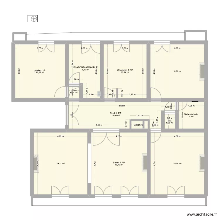 1 er etage initial. Plan de 12 Pièces et 132 m² 1 er etage initial. Plan de 12 Pièces et 132 m²
